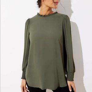 Loft maternity ruffle tie back top